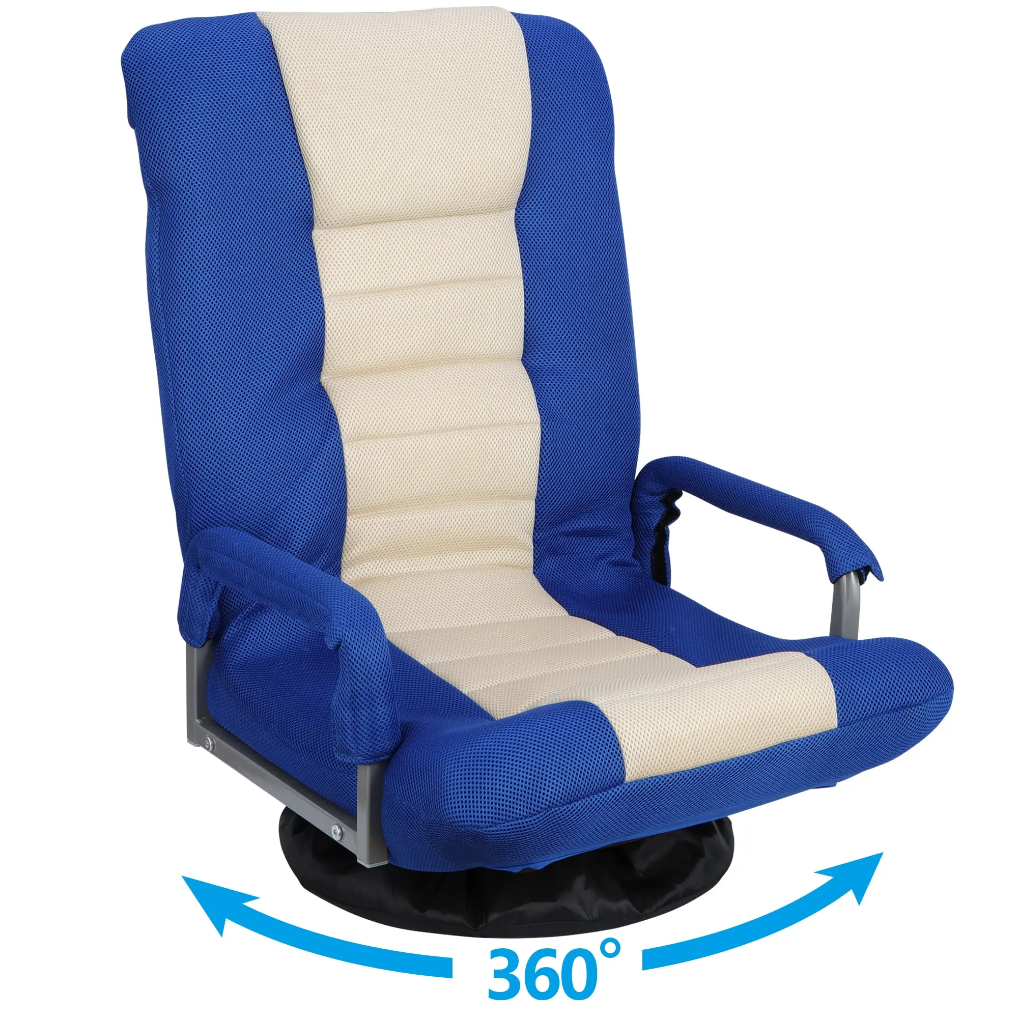 LEMY Swivel Foam Gaming Chair with Arms, 5-Position Adjustable Reclining Folding Chair for Camping, Small Space Solutions Lazy Sofa Lounger, Reclining Folding Chairs