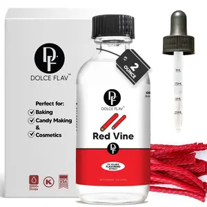 Dolce Flav Oil-Soluble Red Vine Flavoring 2oz - Sweet Fruity Licorice Extract for Baking Candy & Cosmetics - 2000+ Drops - Dye-Free Alcohol-Free