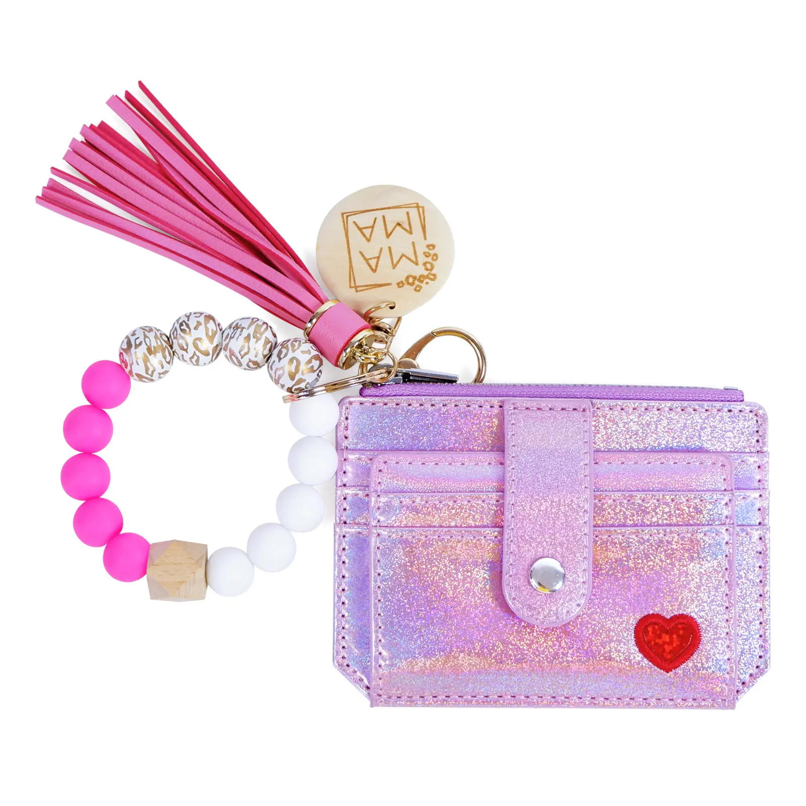 2026 (Mother's Day Gift) TikTok Viral Pink Holographic Card Holder with Pink White Bracelet - Multi-Function Wallet with Coin Pocket | Portable Fashion Accessory for Women - TikTok Shop 2026 (Mother's Day Gift) TikTok Viral Pink Holographic Card Holder with Pink White Bracelet - Multi-Function Wallet with Coin Pocket | Portable Fashion Accessory for Women - TikTok Shop