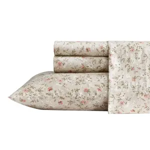 Laura Ashley Bonnie Beige-Pink Queen Sheet Set