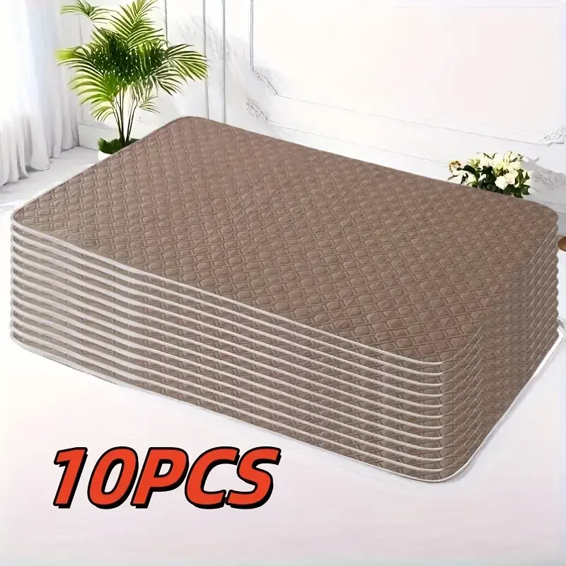 10-Pack Unisex Reusable Waterproof Nursing Bed Pads - Washable Underpads for Adults, Ultra-Soft Leakproof Bedding Protection for Period Care