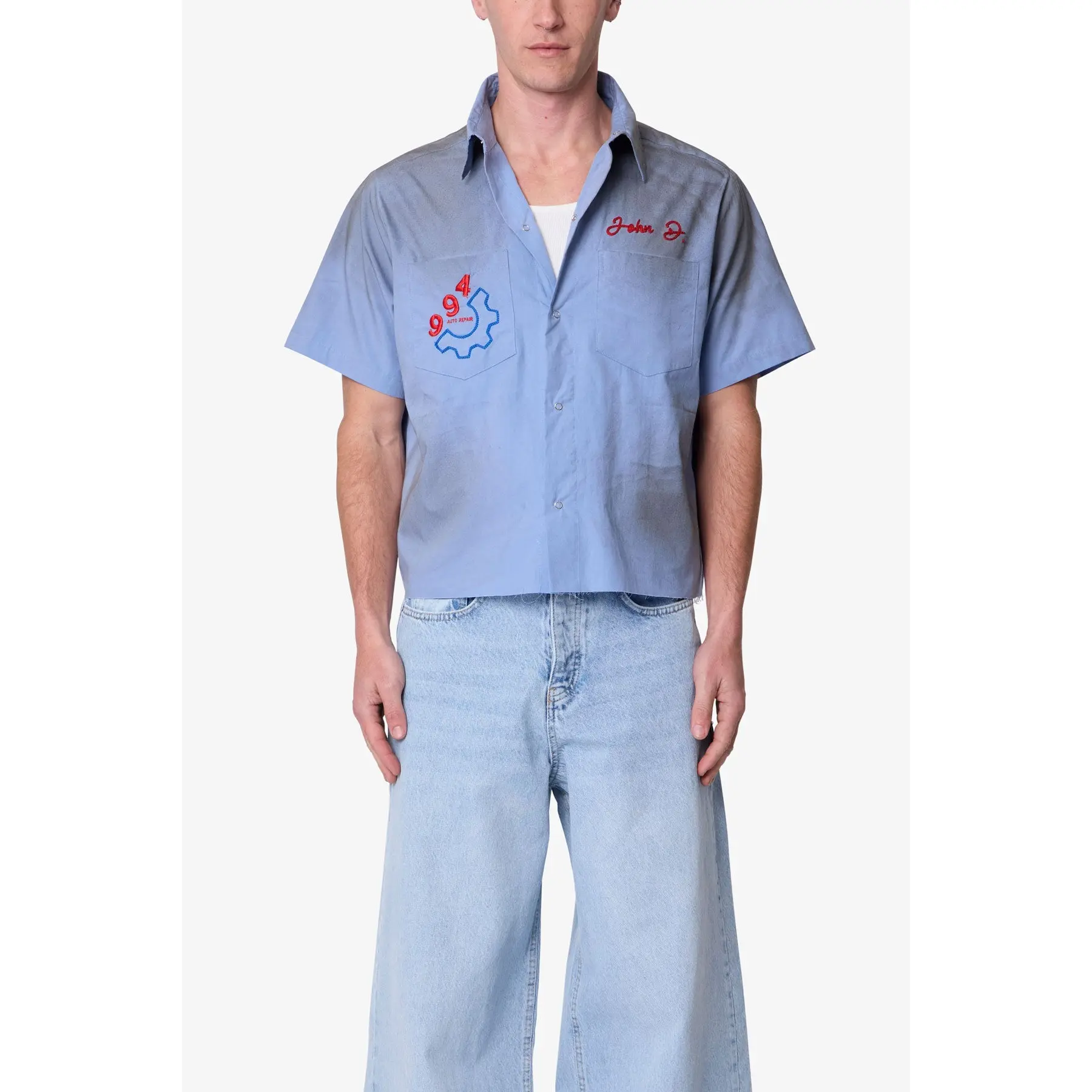 mnml Vintage Work S/S Shirt - Light Blue