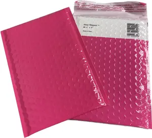 Pink Bubble Mailers #0 6" x 9" Self Seal Shiny Shippers - 200 / Case