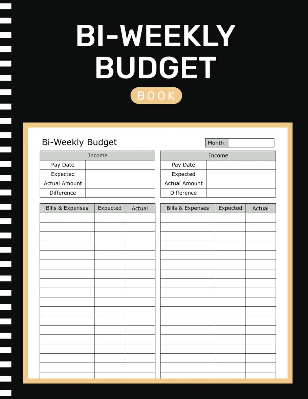 Biweekly Budget Book: Bi-weekly Budget Planner Paycheck Bill Tracker With Cash Envelopes ( 105 Pages "8.5X11" Inches )