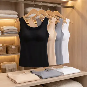 Women's Thermal Tank Tops 4-Pack - Cotton Sleeveless Camisole Undershirt Warm Base Layer for Winter Comfortable Breathable Underwear Essential Clothing Perfect for Layering Daily Wear
