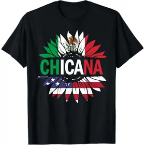Summer t Shirts Chicana-Shirt Men Women Girls Boys Mexican USA Flag T-Shirt