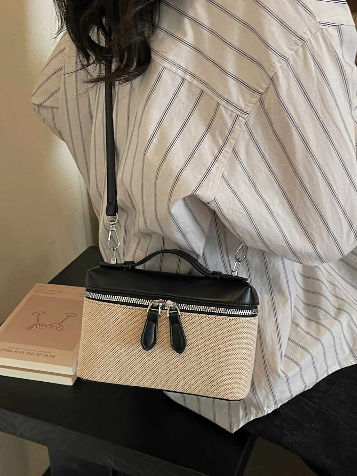 Fashionable Women's Handbag, & PU Leather, Colorblock Design, Simple Luxurious Box Bag, Versatile Shoulder Crossbody, Crossbody Shoulder Purses