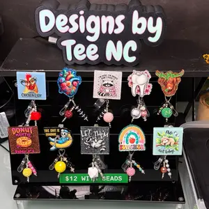 Custom Live Sale $12 Badge Reels with beads