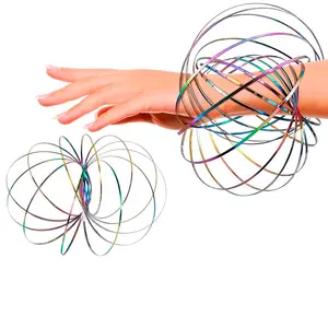 Flow Ring Spinner Ring Arm Toy - 5.1" Color - Changing Fidget Flow Toy with a Pleasant Smooth Surface, Compact & Portable Design - Entertaining Geometric Magic Bracelet with Soothing Effect