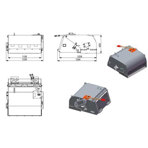 Landy Attachments 44" Compact Wheel Loader Hydraulic Pick up Box Broom Sweeper