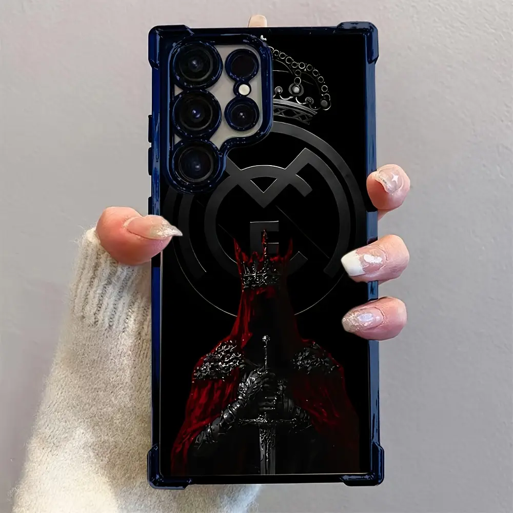 Real Madrid Football Club Dark Knight Design Shockproof Wireless Casing - Mobile Accessories, Cover, Protector for Samsung Galaxy S26, S25, S24, S23, S22, S21 Ultra, Plus, FE Phones