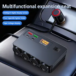120W Multi USB Car Charger Fast Charge, 8-in-1 Smart PD Vehicle Power Adapter, Multiport Car Charger Block Compatible with iPhone 16/15/14, Samsung Galaxy, iPad, Road Trip Essentials