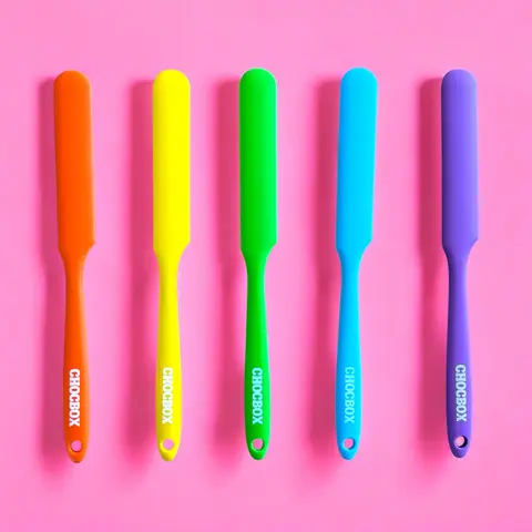 Chocbox Wand Reusable BPA-Free Non-Slip Silicone Spatula - Durable Kitchen Baking Gadget with Chocbox Logo, Baking Utensils Supplies for Stirring, Spreading, Shaping Chocolate