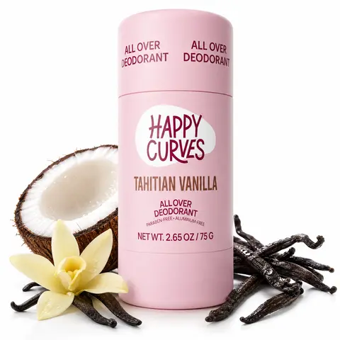 HAPPY CURVES All Over Whole Body Deodorant for Women - Aluminum-Free - Invisible All Day Layer of Full Body Protection for Long Lasting Odor Control, Sensitive Skin, & Private Parts