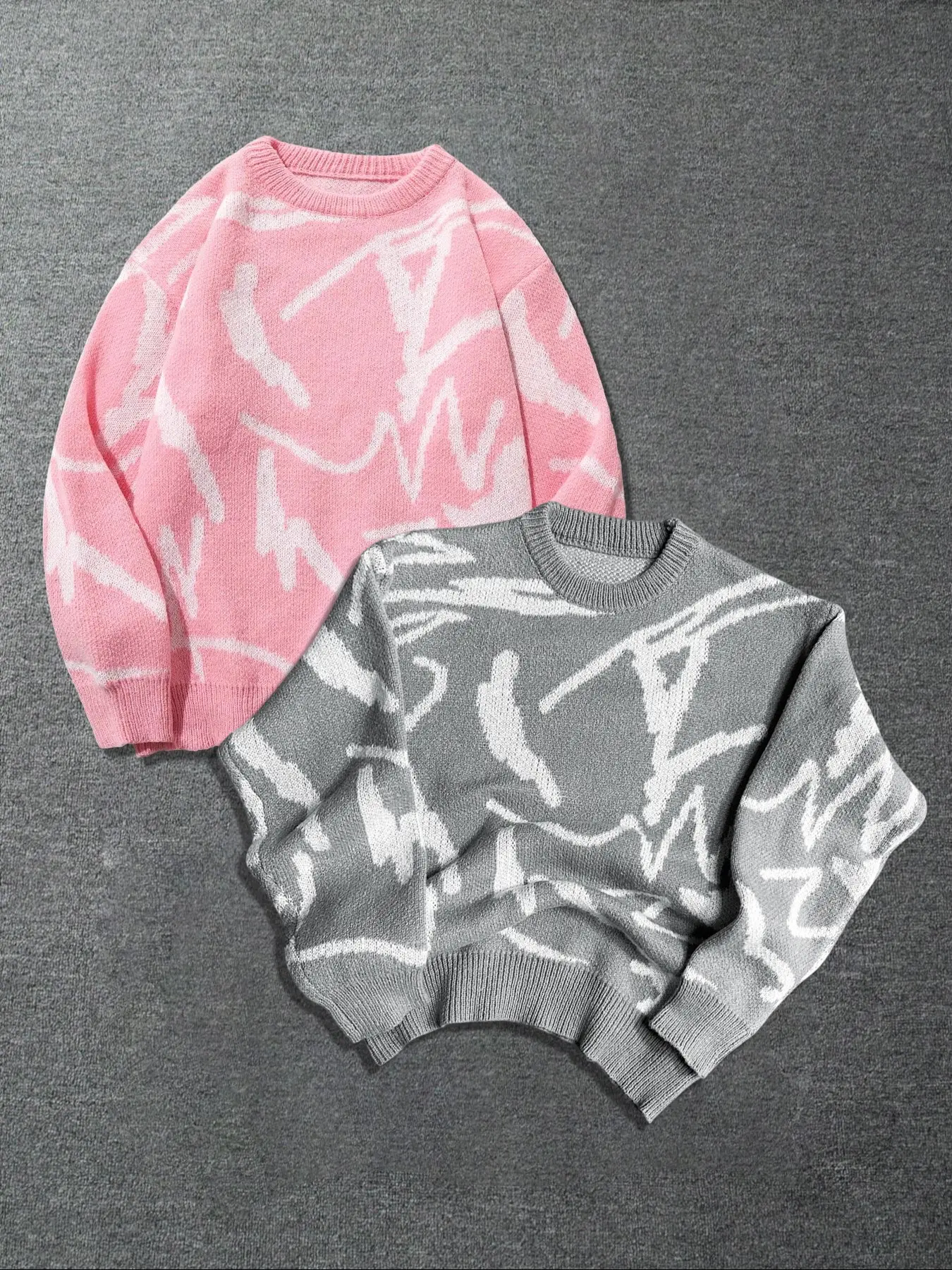 Men's Multicolor Abstract Graffiti Sweater, Pullover, Sweatshirts, Tops, Vintage, Casual and Trendy Design, Perfect with Jeans, Street Style High Fashion, Streetwear, Menswear