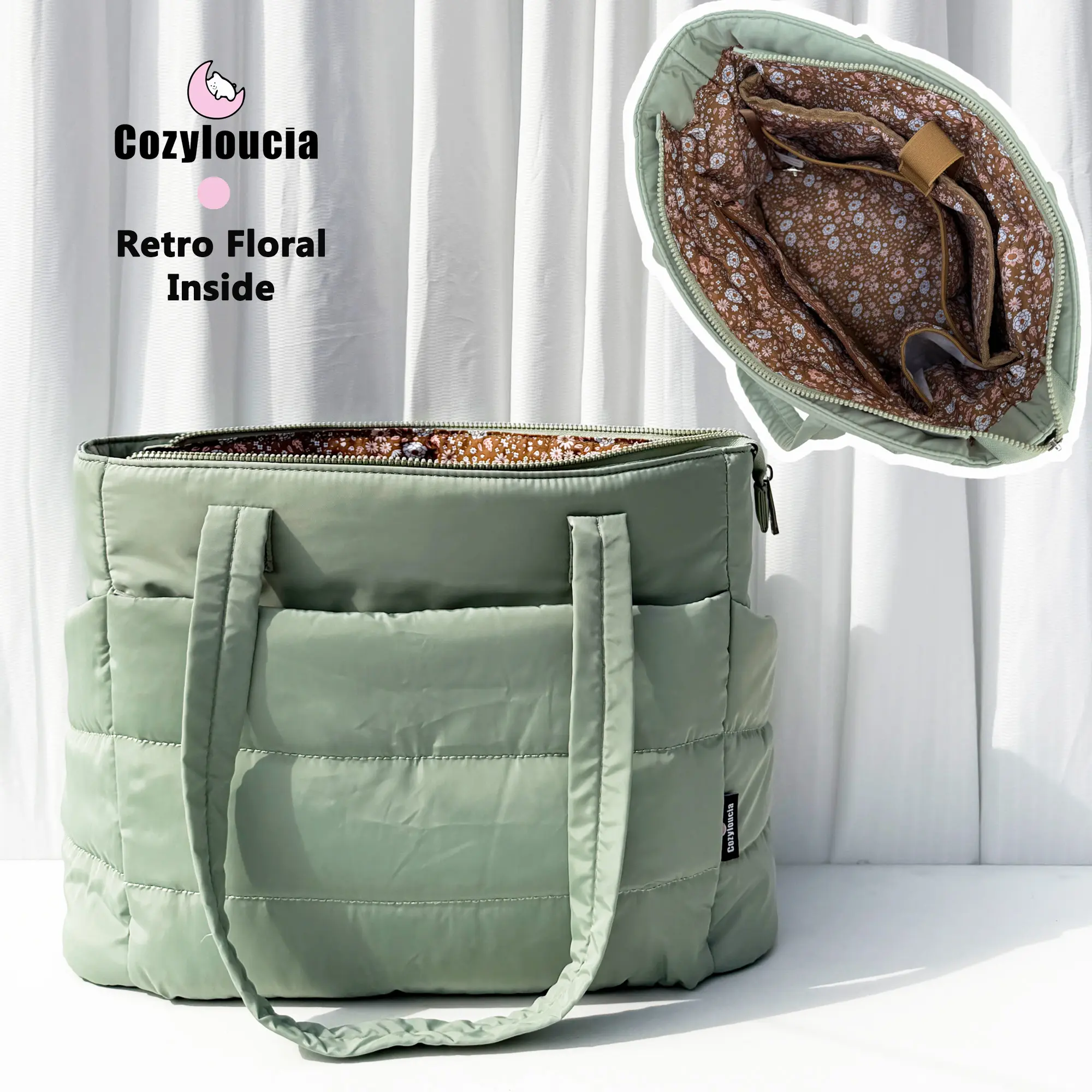 Light Green -Retro Floral