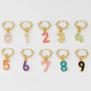 Lucky Numbers Gold-Filled Huggies