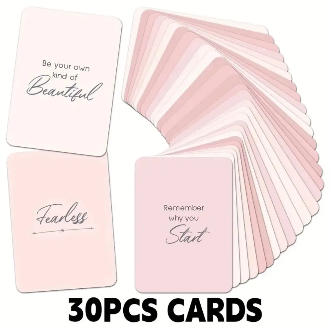 30pcs Pink Positive Affirmation Encouragement Cards for Mindfulness Meditation Inspirational Quotes Daily Wellness Practices
