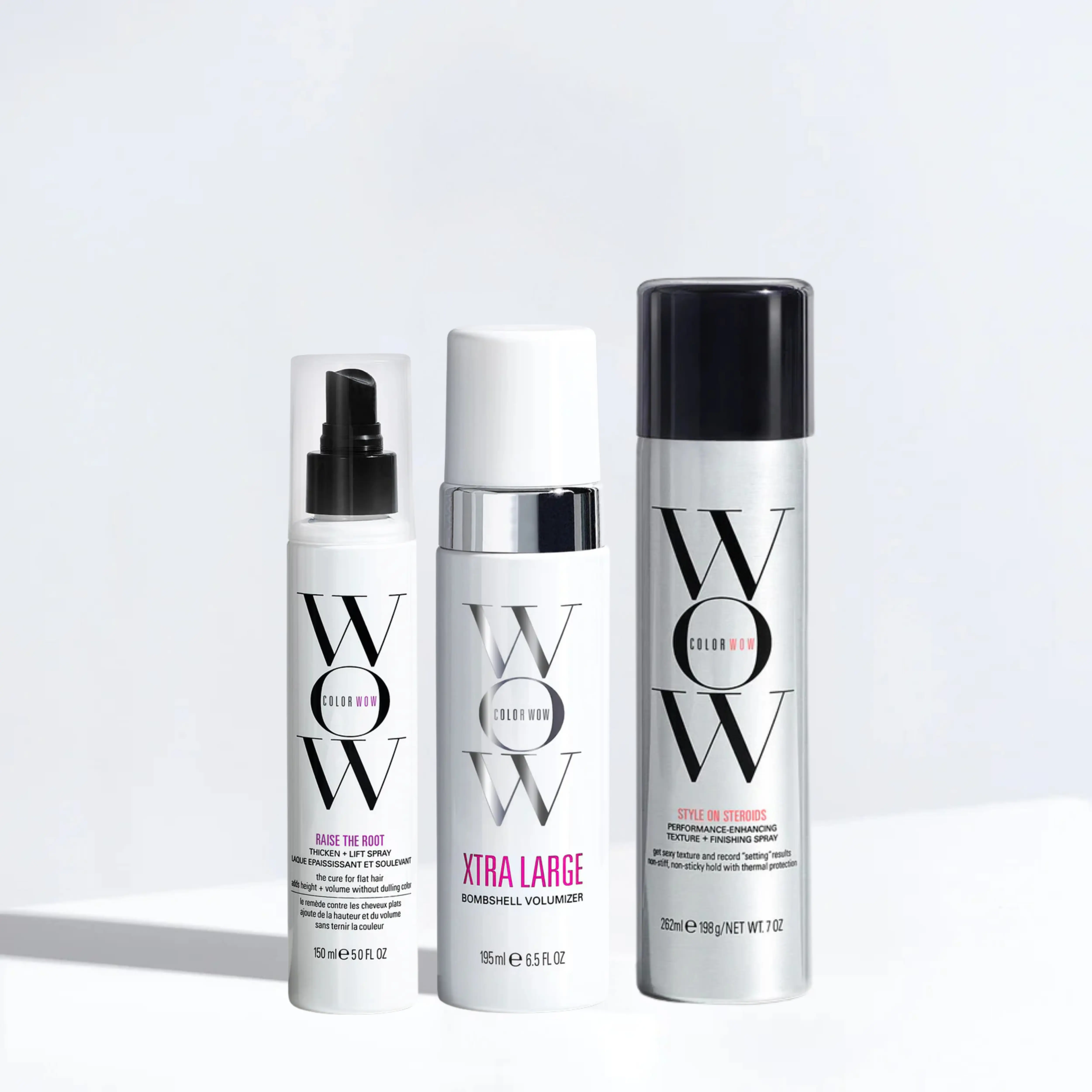 Color Wow Volume Hair Routine Bundle | Volumizer, Texture Spray & Root Lift Spray for Fine, Flat Hair