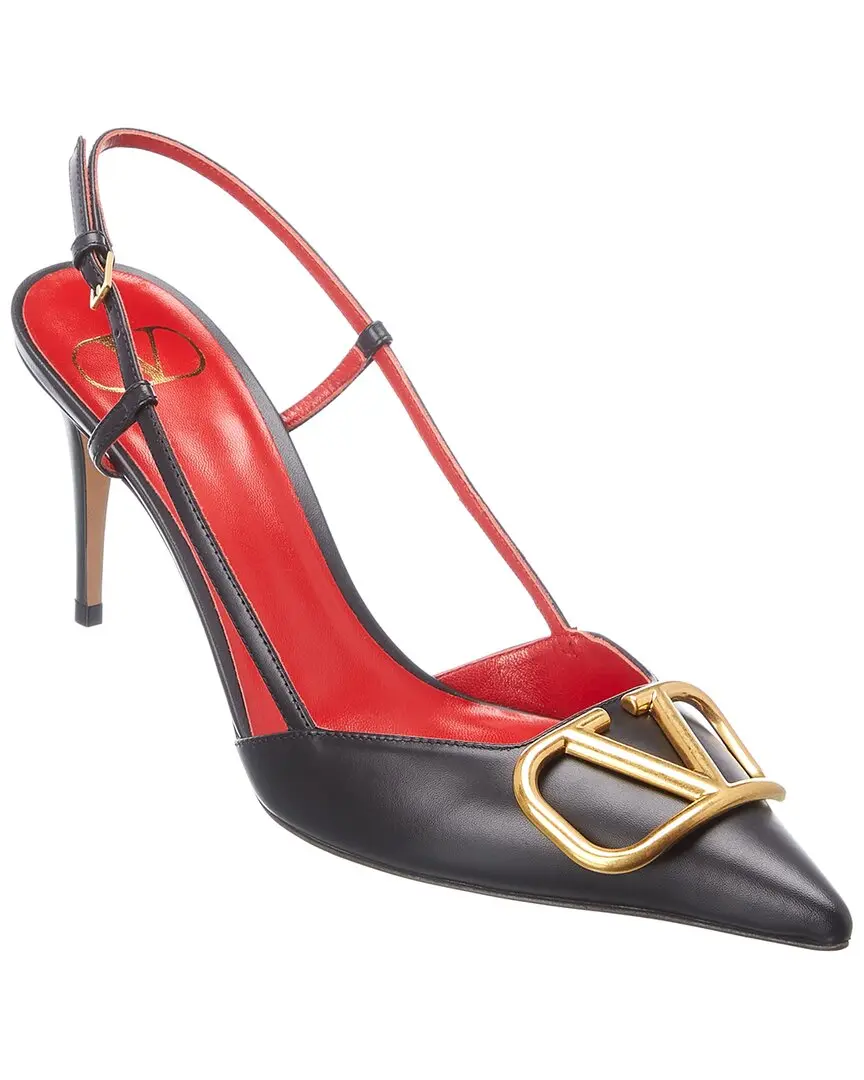 Valentino VLogo 80 Leather Slingback Pump