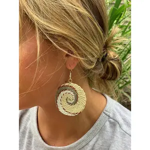 Telephone Wire Earrings: (CREAM SWIRL)
