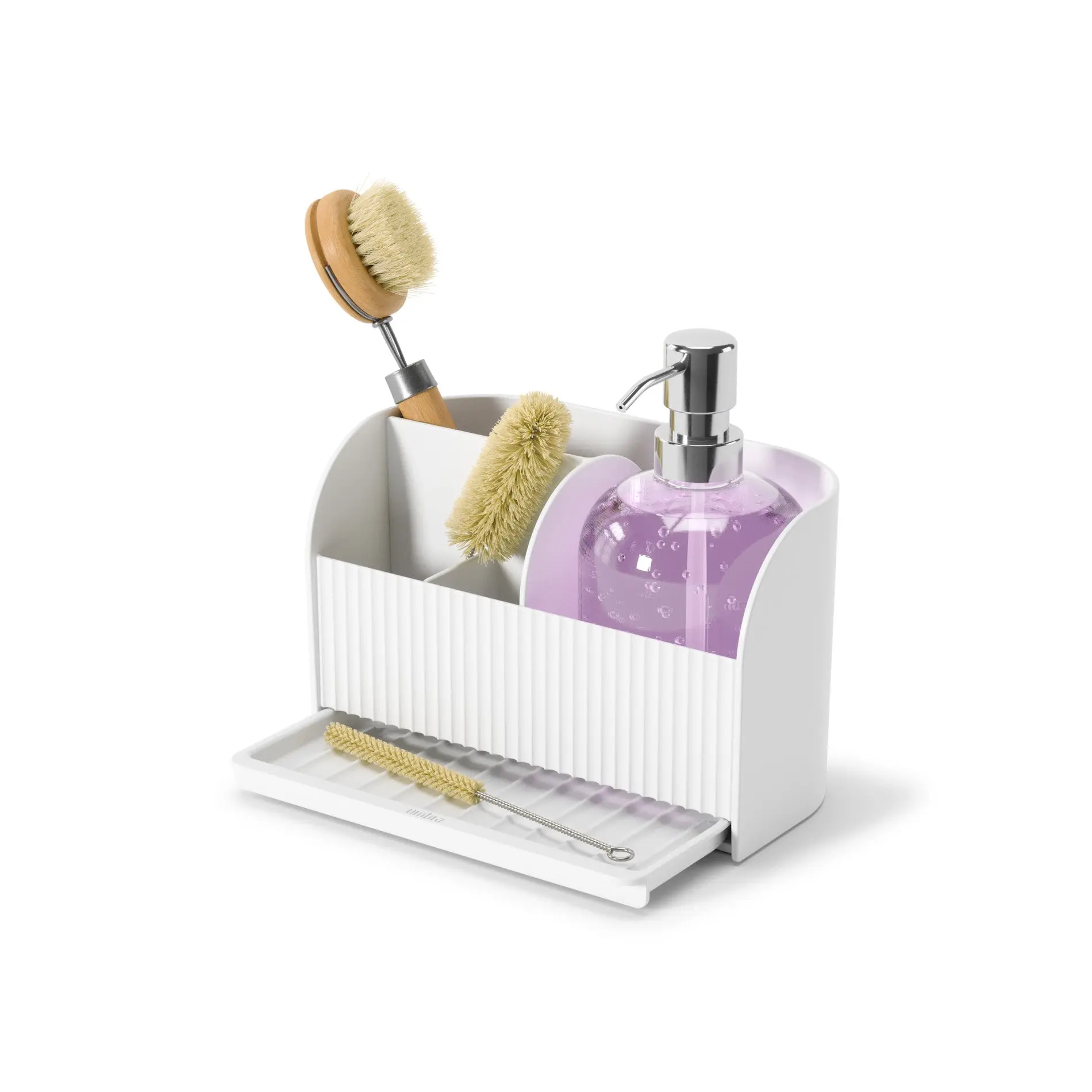 Umbra Sling Sink Caddy with 500ml Soap Pump, All-in-One Organizer, Recycled Plastic - 1 Pack Kitchen Box