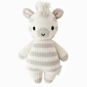 cuddle+kind Baby zebra 7" hand-knit doll - gives 5 meals, fair trade, heirloom quality, 100% cotton yarn