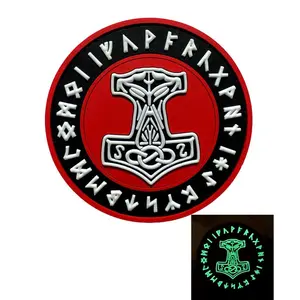 Viking Odin Nordic Norse Mjolnir Tactical Patch [Glow Dark -3D PVC Rubber -3.0 inch -MZ3]