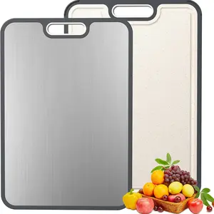 Cross-Border Pure Titanium Cutting Board, Dual-Sided Wheat Fiber Anti-Mold Antibacterial Home Use, Vegetable and Meat Chopping Block
