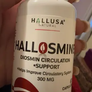 Product Review of HALLUSA NATURAL HALLOSMINE 300 Mg Diosmin Circulation 60 Capsules Gluten-Free Organic GMO-Free Sugar-Free Supplement for Healthy Circulation & Veins Health Made in USA Dietary from 🌴**🇷 J**E 🇵**🌴