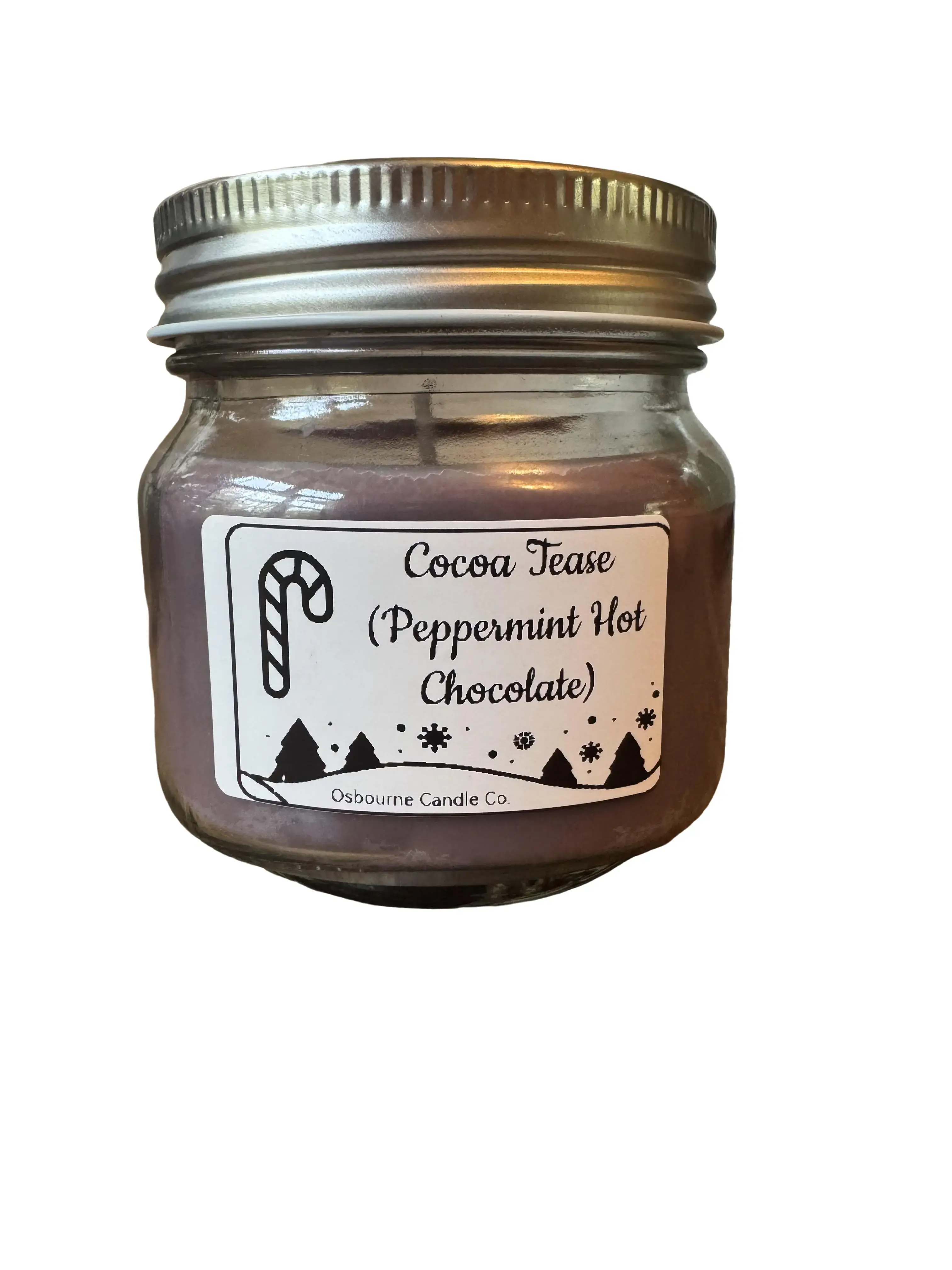 Osbourn Candle Co Cocoa Tease Peppermint Hot Chocolate Hand Poured Soy Candle 100% Natural Wax 45 Hour Burn Time Festive Holiday Scent Christmas Aroma Decor Cozy Creamy Vanilla