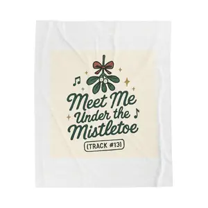 Meet Me Under the Mistletoe Velveteen Plush Blanket | Christmas Holiday Throw