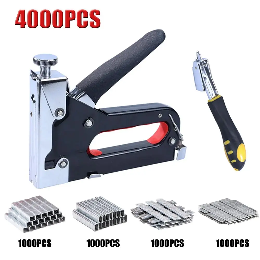 4 in 1 Manual Nail Gun Set, Multifunctional Manual Nailer, Handguard Model 4 in 1 Manual Nailer Extra Heavy Duty Suitable for DIY Home Decoration, Camping and Industrial Use, Tool, Hardware