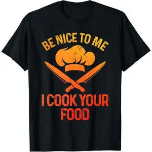 100% Cotton Funny Chef Design For Men Women Cooking Culinary Cook Chef T-Shirt