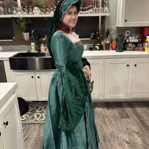 green tudor dress Tudor Rose Luxurious Colorful Corset Fit and Flare Wedding Dress main image 1