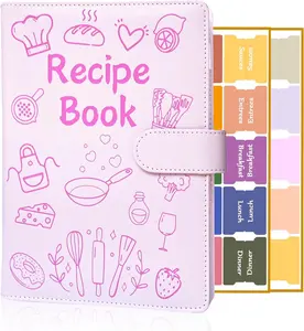 Recipe Book to Write in Your Own Recipes, Recipe Binder Hold 160 Recipes, Leather Cover Recipe Cookbook with Divider Tabs,Gifts for Mom Daughter ()