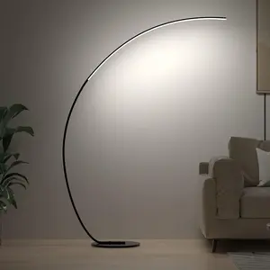 RGBW Modern 69.99 inch Arched Standing Reading Floor Lamp with Remote - Dimmable Black Led Color Changing Curved Ambient ing for Bedroom and Living Room