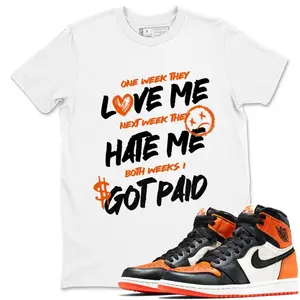 Jordan 1 Shattered Backboard Shirts to match I Got Paid T-shirt, Shattered Backboard 1s Shirt, Black Orang Outfit, Gildan 5000 Unisex Shirt, Classic Fit