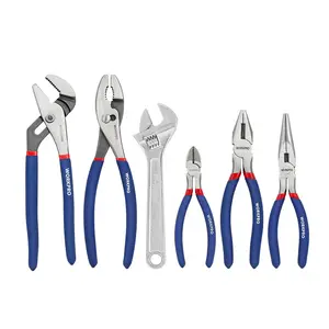 #SpringGlowUp WORKPRO Large Pliers & Wrench Set 6-Count (10" Water Pump Pliers, 10" Slip Joint Pliers, 8" Long Nose Pliers, 8" Linesman Pliers, 6" Diagonal Pliers, 8" Adjustable Wrench) for DIY & Home Use