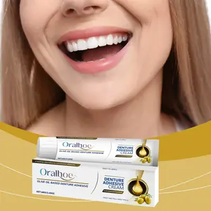 Oralhoe Denture Adhesive, Dentures Adhesive, Natural Fit for Comfortable Wear, Enhances Smile Aesthetics, Dental Care Solution, Easy Application
