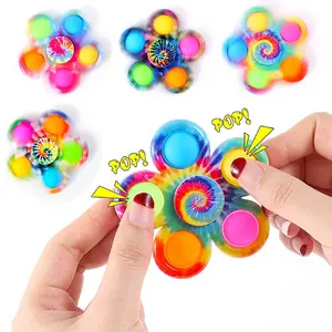 Pop Fidget Spinner Toys 1 Pc Simple Popping Toy Pack Bubble Sensory Set for Kids Party Favor Bulk ADHD Stress Relief Hand Spinners