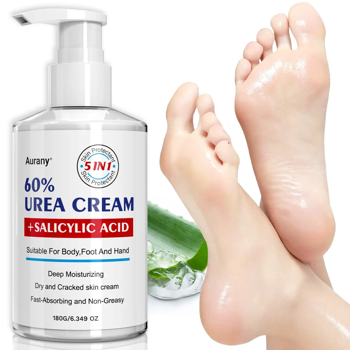 Urea Cream 60% Maximum Strength, 180g, Dead Skin Remover and Callus Repair Treatment, Intensive Foot Care Lotion for Cracked Heels, Exfoliating, Hydrating and Moisturizing Heel Cream Moisturizer