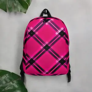 New Minimalist Backpack Hot Pink Plaid Back Pack