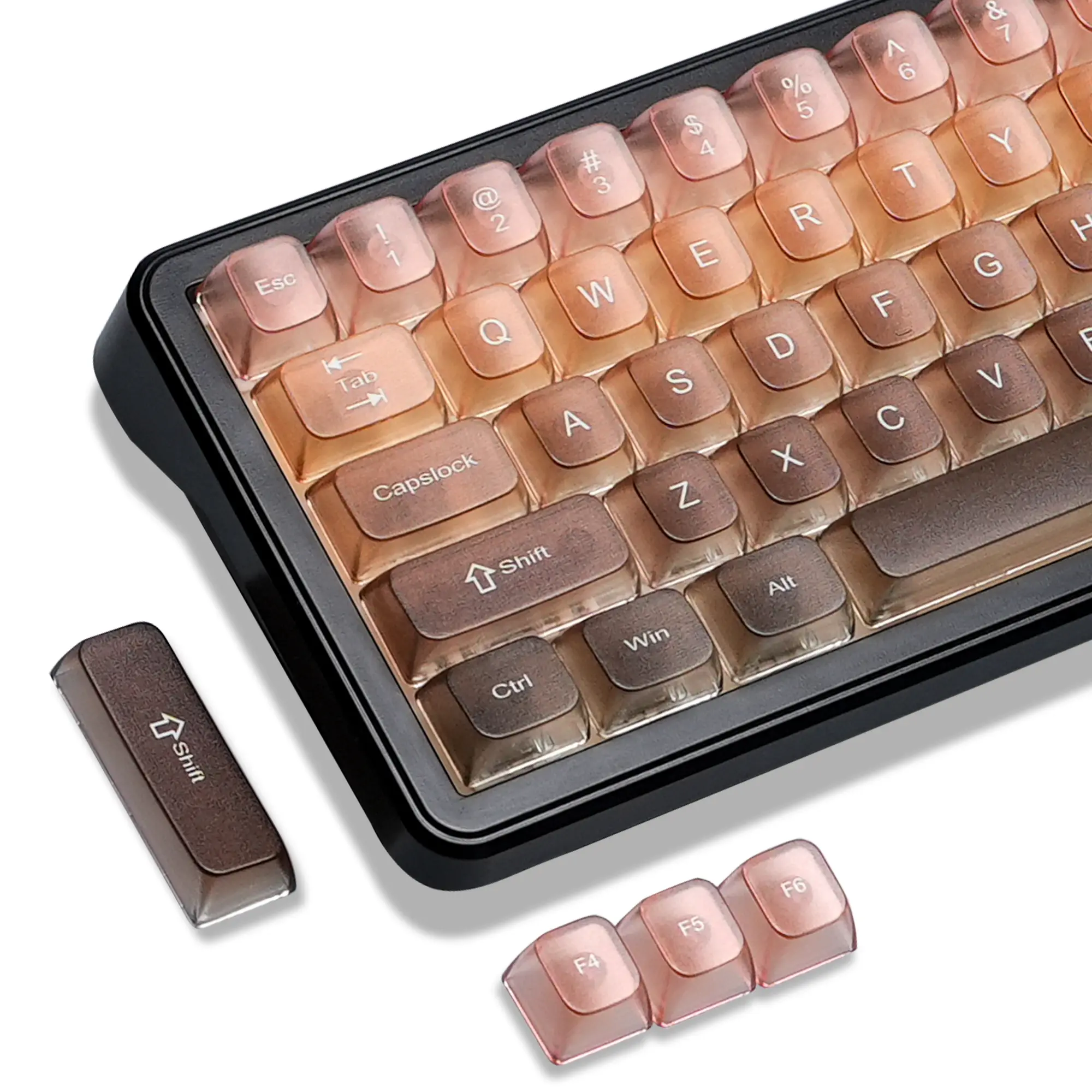 Womier Clear keycaps Set,Translucent Keyboard keycaps,Jelly Key caps | Shine Through keycap,MDA Profile Custom keycaps for Mx Switches Mechanical Keyboard
