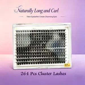 Lash Clusters 264 Pcs | Professional DIY Eyelash Extensions Kit, Thin Band, C Curl Mix 12–18mm, Natural Volume, Soft & Lightweight Waterproof