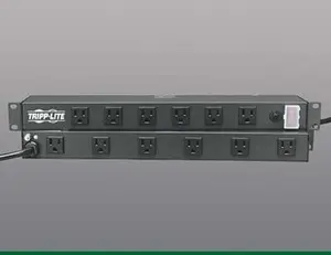 Tripp Lite Transparent Metal Power Strip - 120V AC NEMA 5-15P Plug, 16 NEMA 5-15R Receptacles, 15ft Cord for Computer Accessories & Equipment