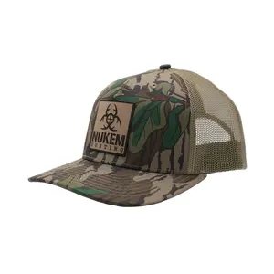 NUKEM STACKED PROSTAFF - Mossy Oak Greenleaf 6 Panel Mesh Back Hat for Hunters & Outdoor Enthusiasts with Adjustable Fit & Breathable Materials
