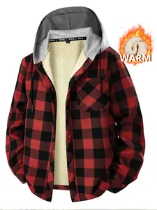 Men's Long Sleeve Fitted Casual Plaid Flannel Hoodie Shirt, Scottish Style Button Design, Available in Sizes S-3xl, Perfect for Daily Wear & Outdoor Activities