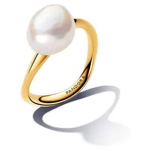 Pandora Baroque Treated Freshwater Cultured Pearl Ring 14k gold plating 163293C01-52