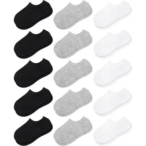 15 Pairs No Show Socks Kids Socks Anti-slip Low Cut Socks for Girls Boys Ankle Athletic Socks